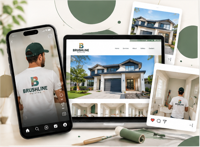 Brushline Painting website and local digital presence project
